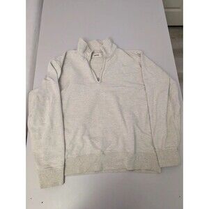 Buck Mason Welterweight Quarter Zip Sweatshirt Oatmeal Gray Mens Size L 100% Cot